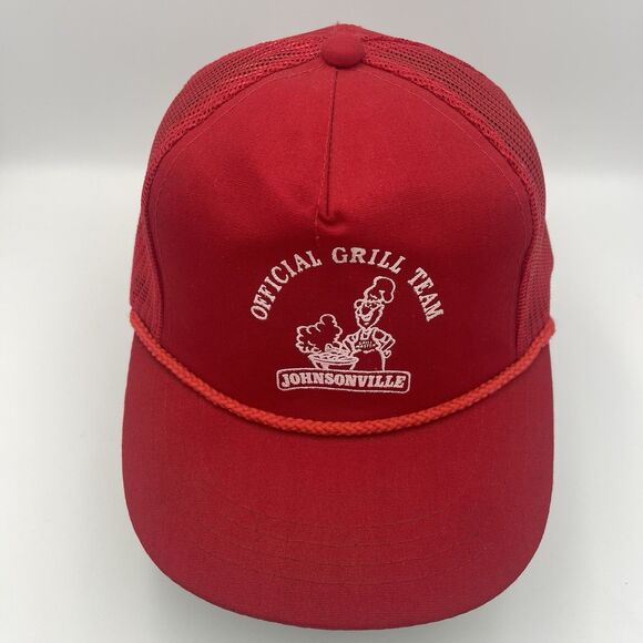Vintage Johnsonville Brats Official Grill Team Snapback Hat BBQ Dad Grill Master - Picture 3 of 13